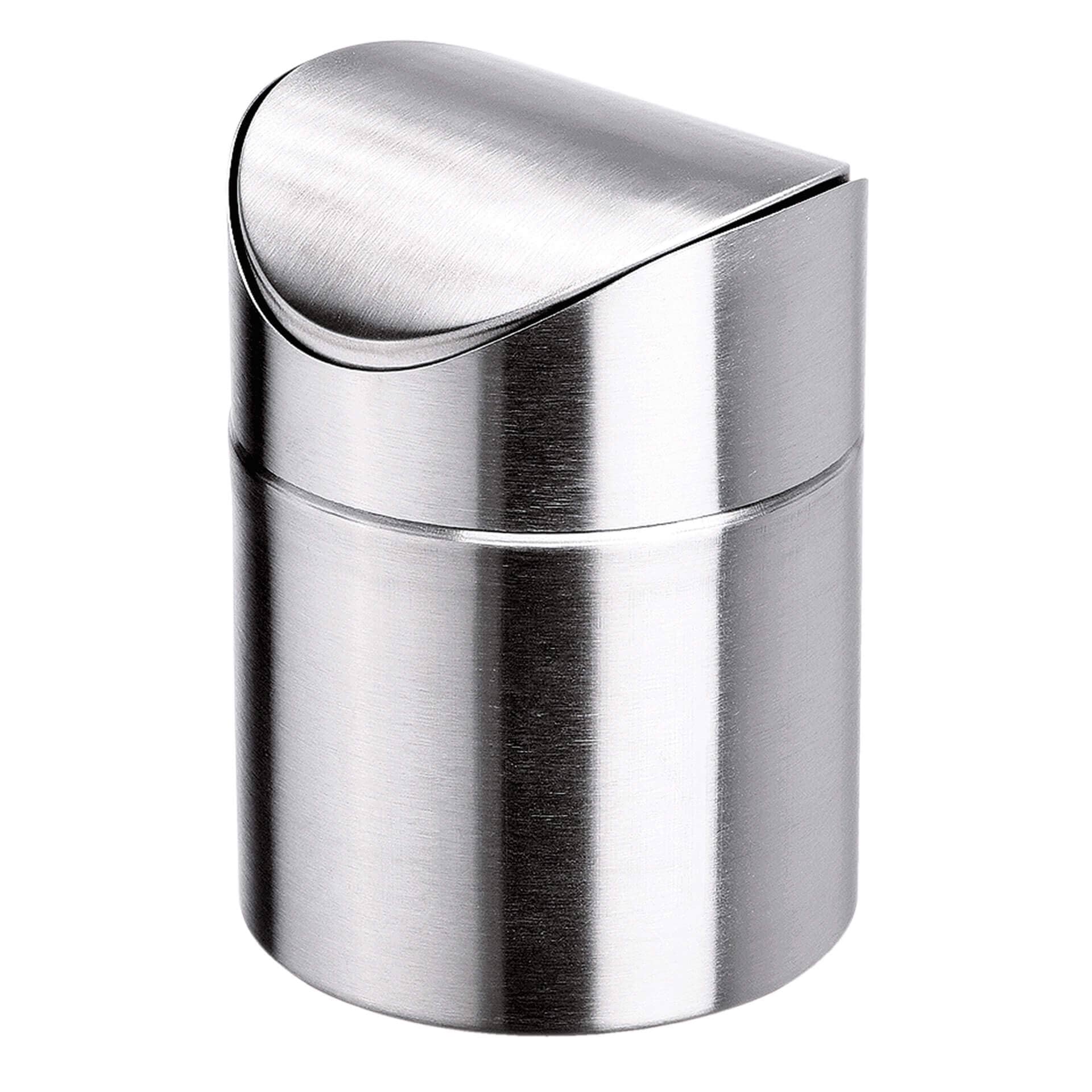 Poubelle de table en acier inoxydable - 12 x 16 cm / 1,2 l