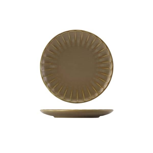 Assiette coupe Terra Matt Grey structure ondulée – 20,3 cm (6 pcs)
