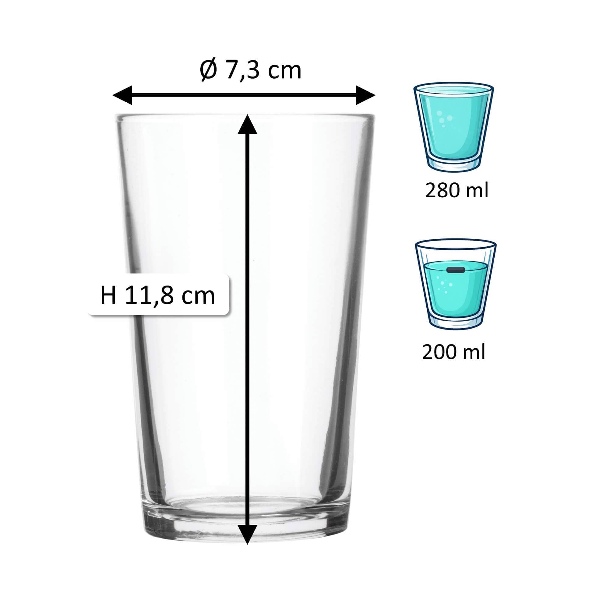 Juice glass Chope Unie, Duralex - 280ml, 0,2l CM (6 pcs.)