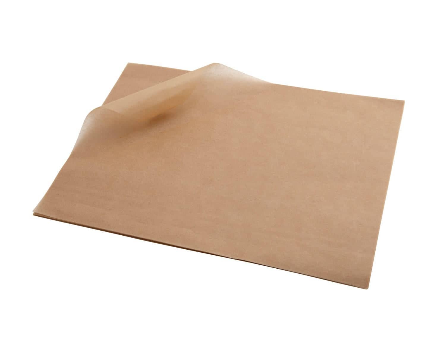 Papel de embalaje resistente a la grasa, marrón - 25 x 20 cm (1000 uds)