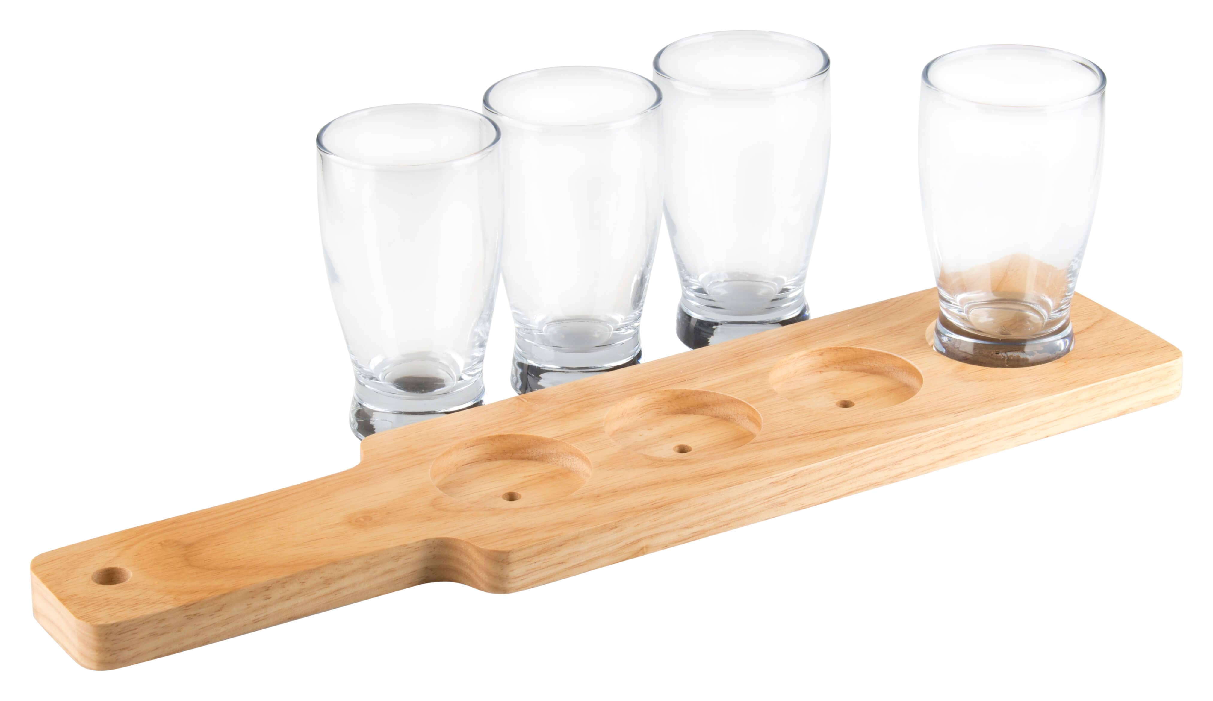 Set de cata de cerveza artesanal con pala - 4 x 144 ml