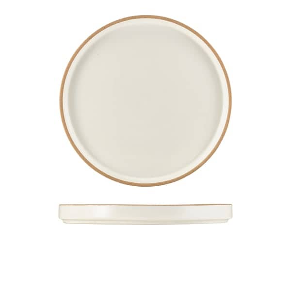 Plato de presentación Kava de loza blanca – 25 cm (6 uds)