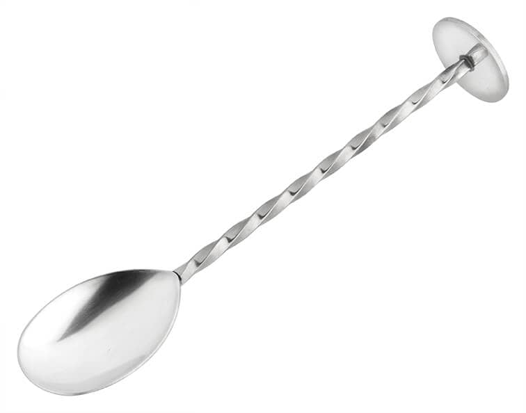 Cuillère à bar G&T avec disque, torsadée, acier inoxydable - 15cm
