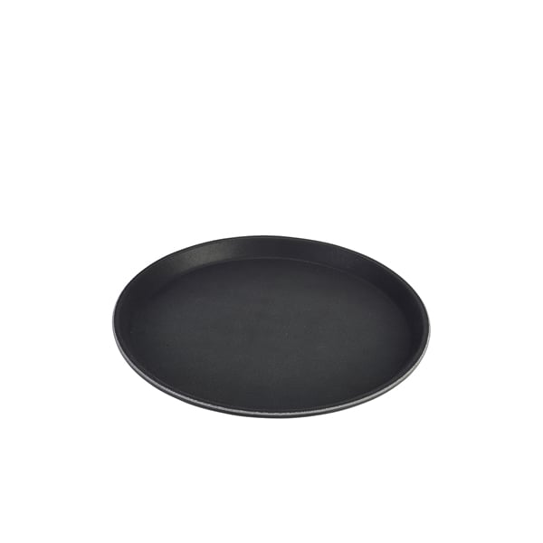 Tray, non-slip, round, PP black - 35,5cm