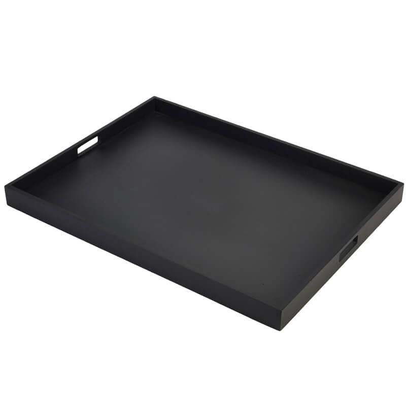 Bandeja de mayordomo, madera de acacia negra - 64 x 48 x 4,5 cm
