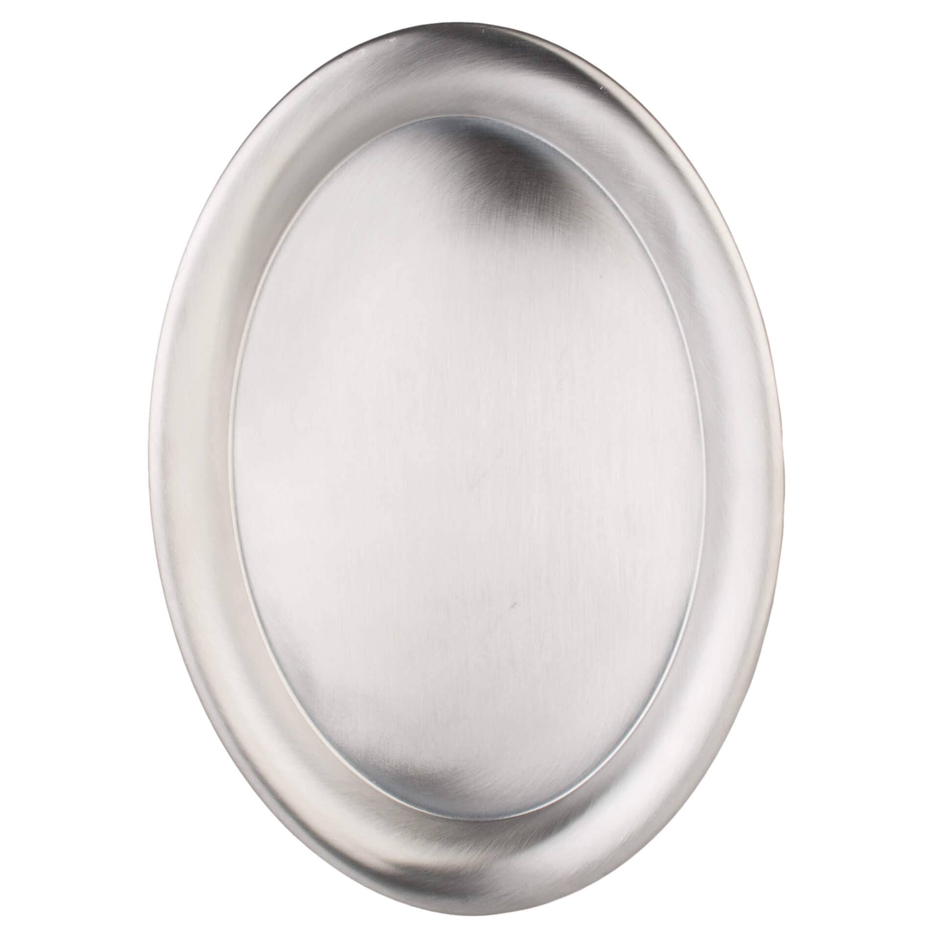 Plateau de service ovale, en acier inoxydable - 20 x 14 cm