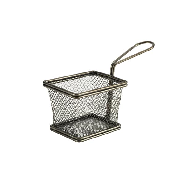 Panier de service, acier inoxydable, noir - 10 x 8 x 7,5 cm (6 pièces)