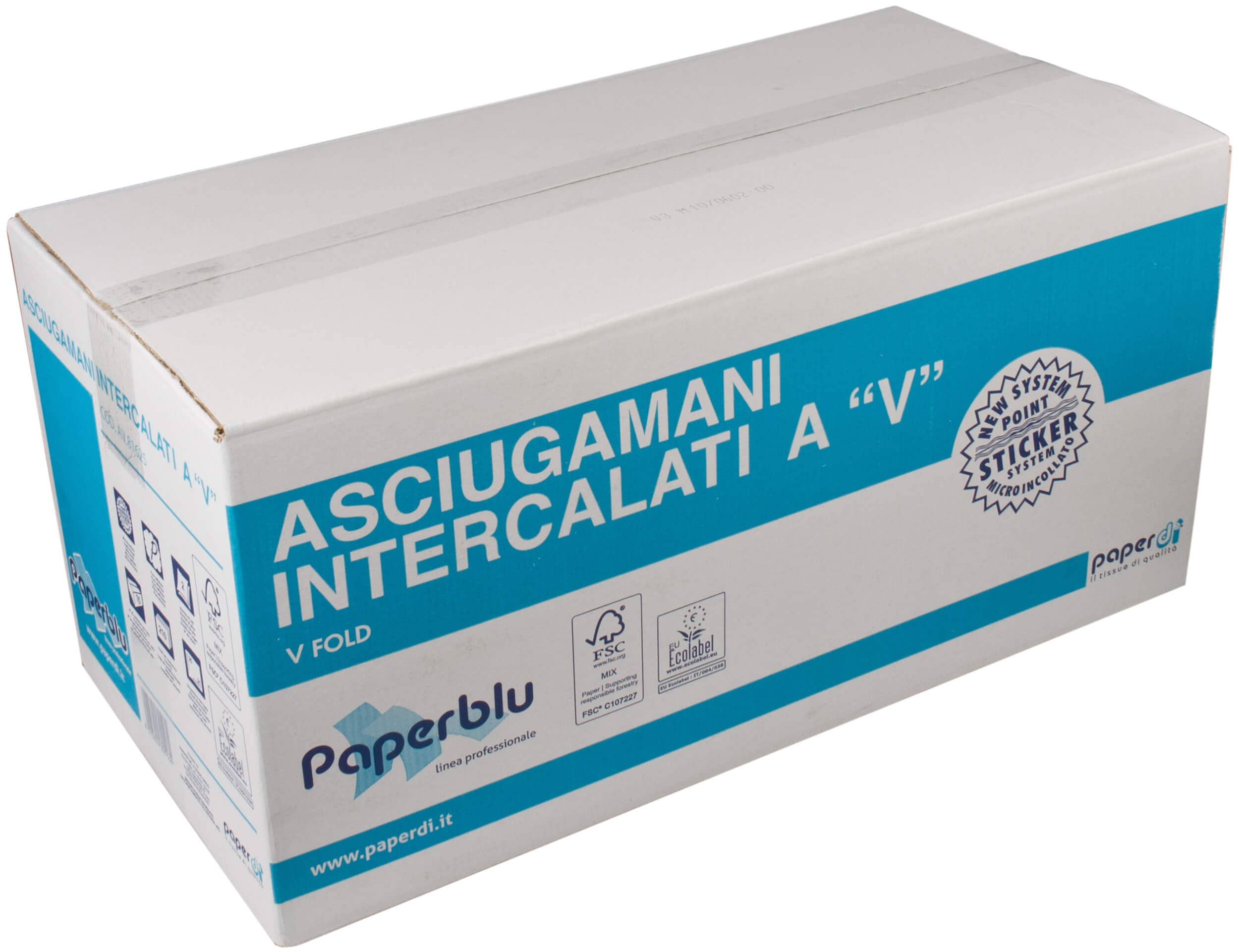 Serviettes en papier pliées en V, extra-blanches, 2lg. - 25x21cm (3150 pcs.)
