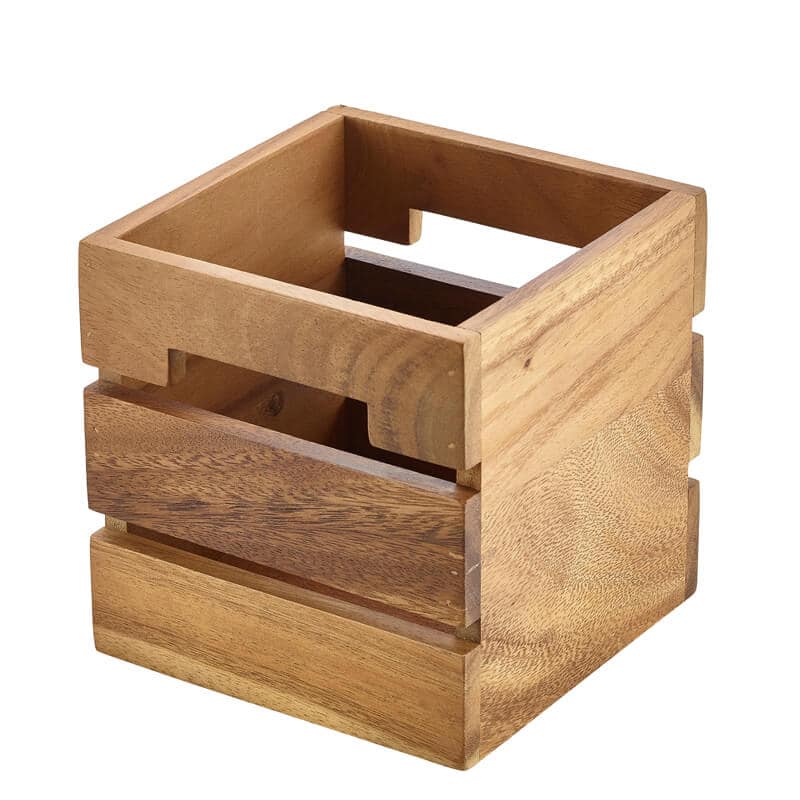 Caja de madera / elevador para bufé, madera de acacia - 15 x 15 x 15 cm