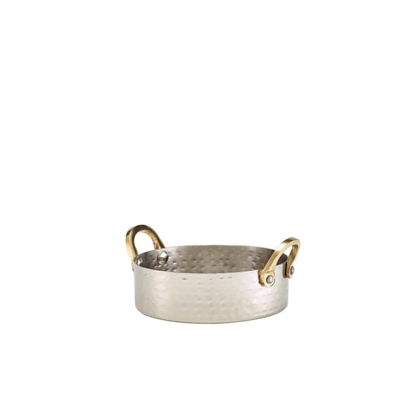 Mini olla, acero inoxidable martillado - 12 x 3,5 cm (12 uds)