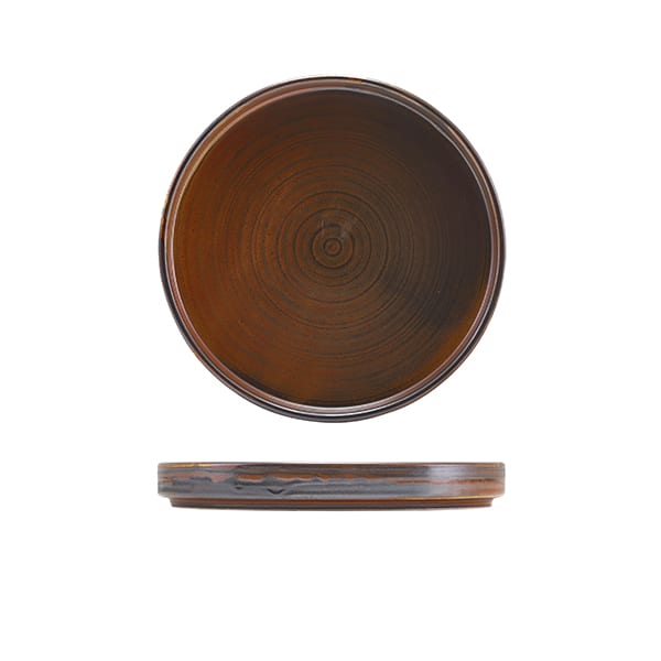 Assiette de présentation basse Terra Rustic Copper – 18 cm (6 pcs)