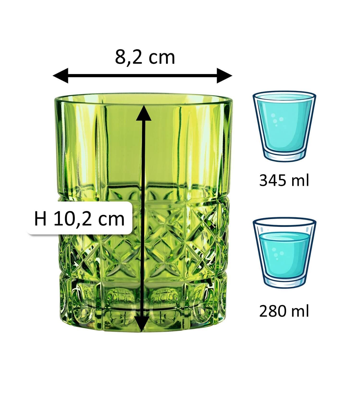 Vaso de whisky Highland Diamond reseda, Nachtmann - 345 ml (1 ud + embalaje decorativo)