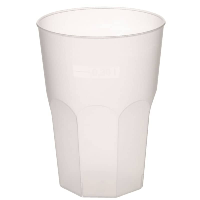 Plastic cups re-usable, light, polypropylene, frosted - 420ml, 2cl/4cl/0,3l CM (20 pcs.)