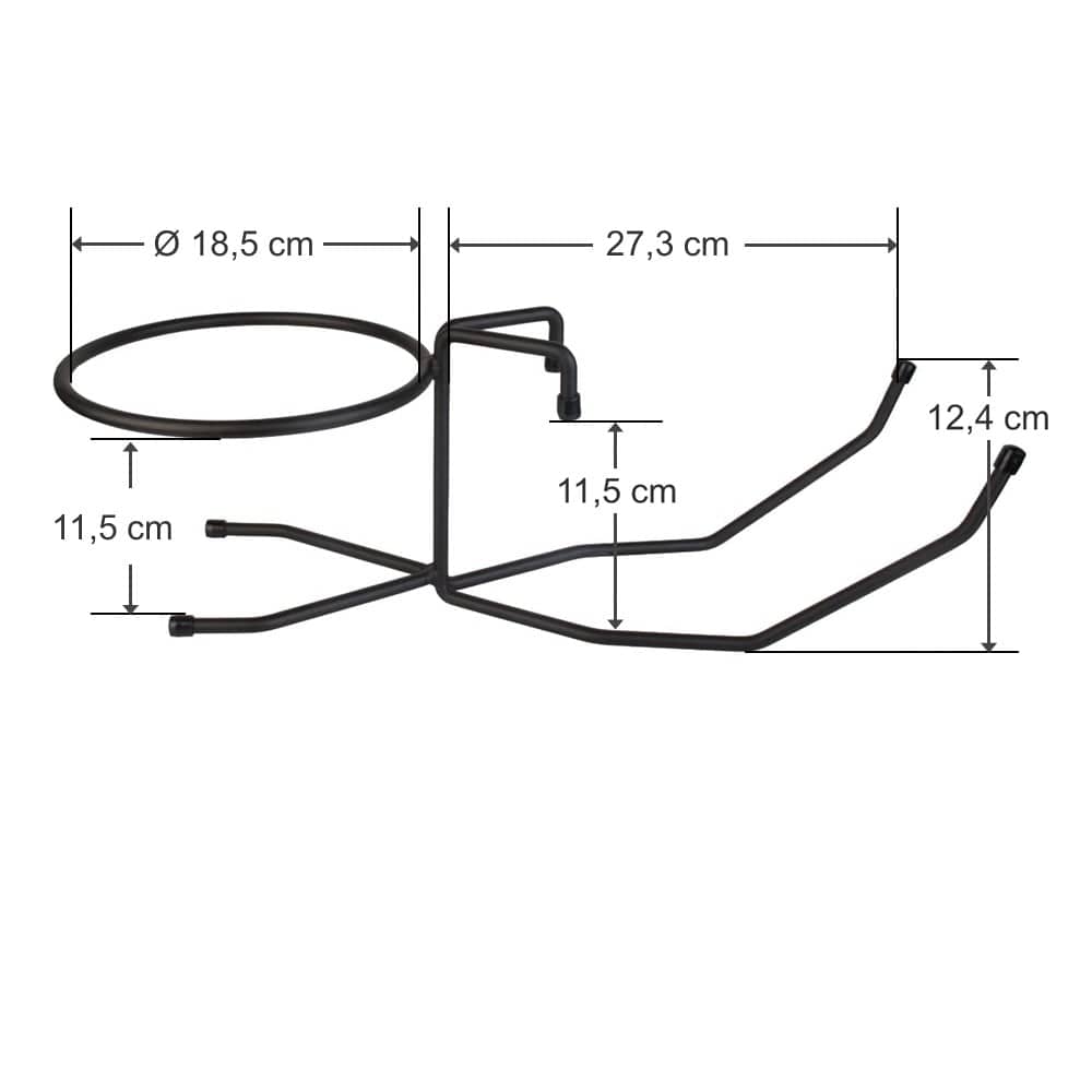 Table mount for wine cooler, black metal - 18,5 cm