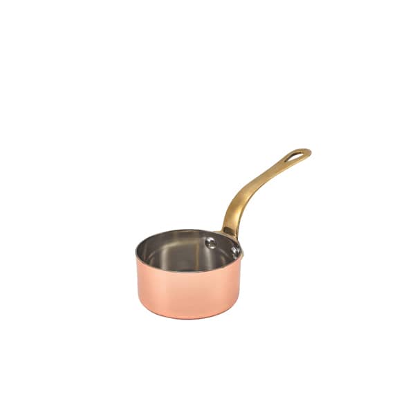 Mini cacerola para salsas, acero inoxidable color cobre - 7 x 3,75 cm (6 uds)