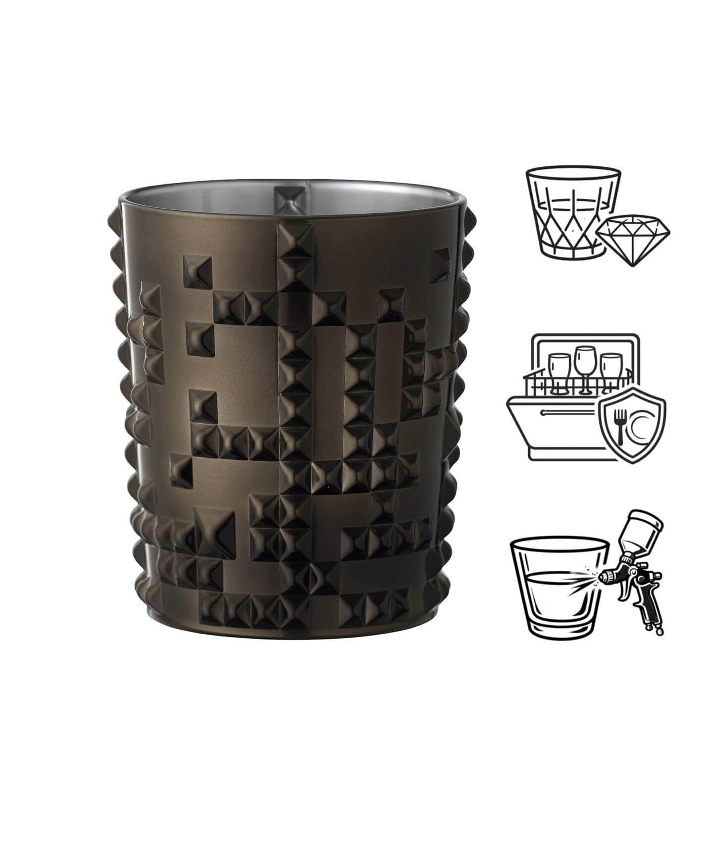 Vaso Punk Gun Metal gris, Nachtmann - 348 ml (1 ud + embalaje decorativo)
