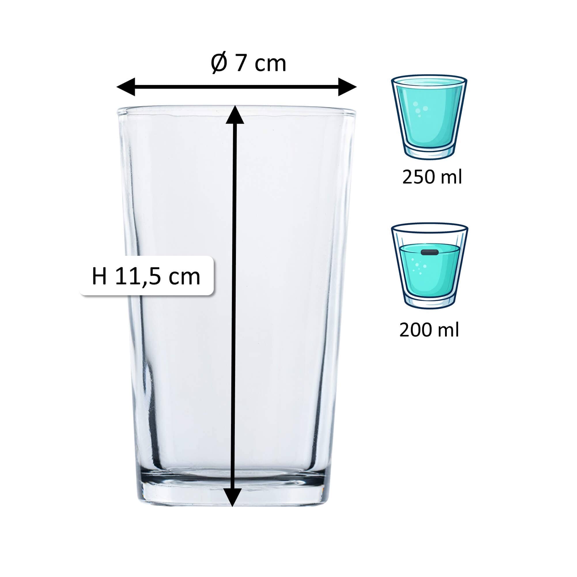 Drinking glass Chope Unie, Duralex - 250ml, 0,2l CM (6 pcs.)