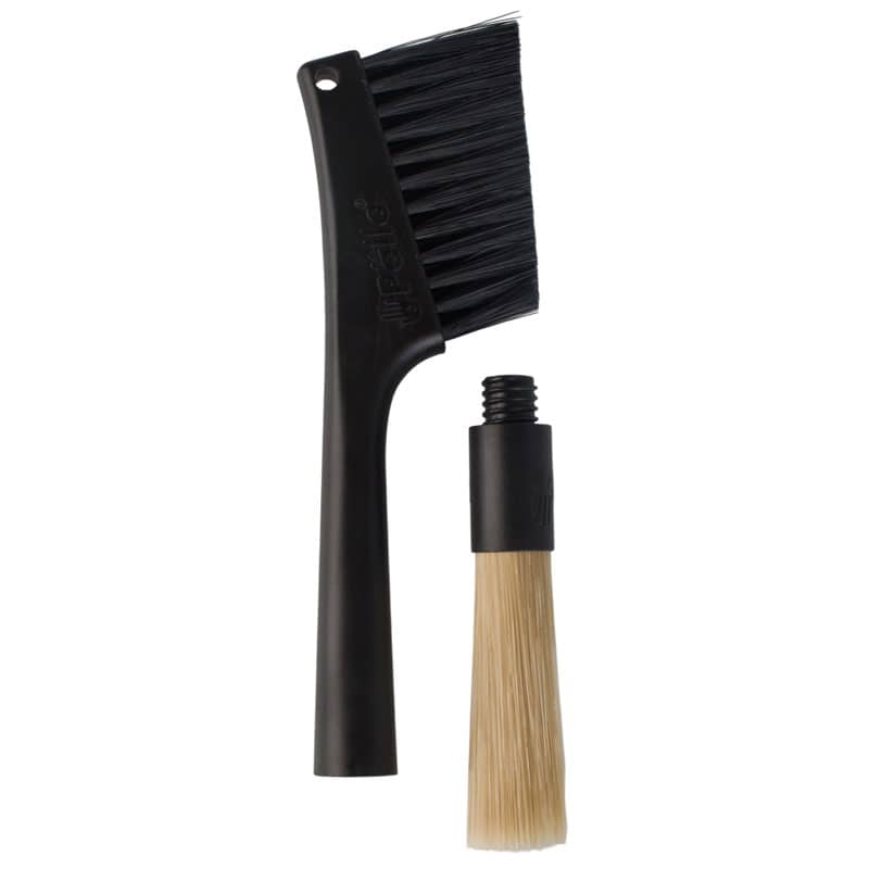 Brush for coffee grinder with counter brush