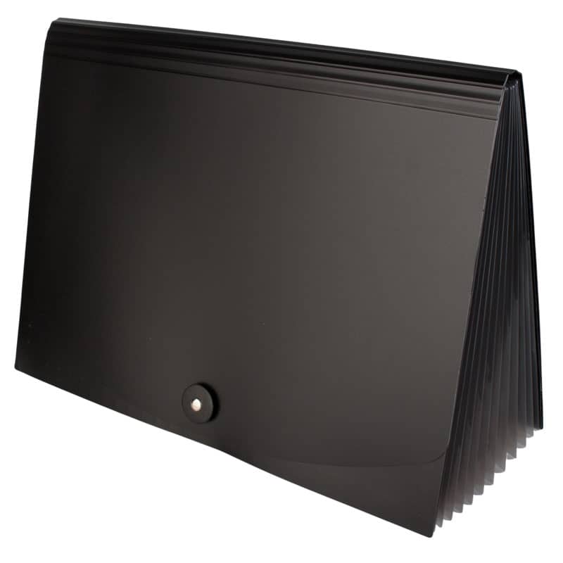 Fächer-Dokumentenmappe A4 Briefformat - schwarz