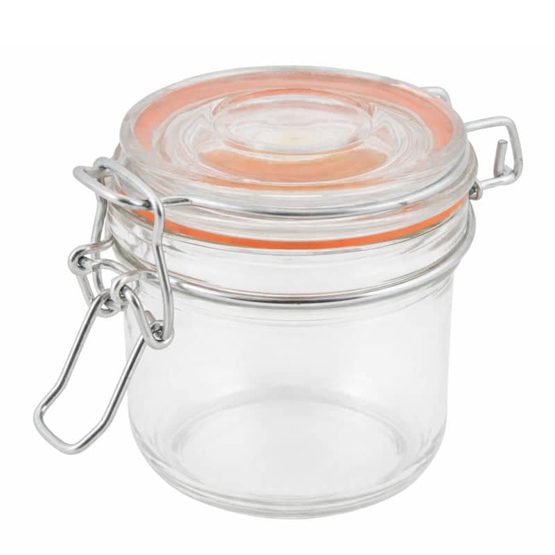 Bocal en verre avec couvercle métallique / bocal de conservation - 200 ml (12 pièces)