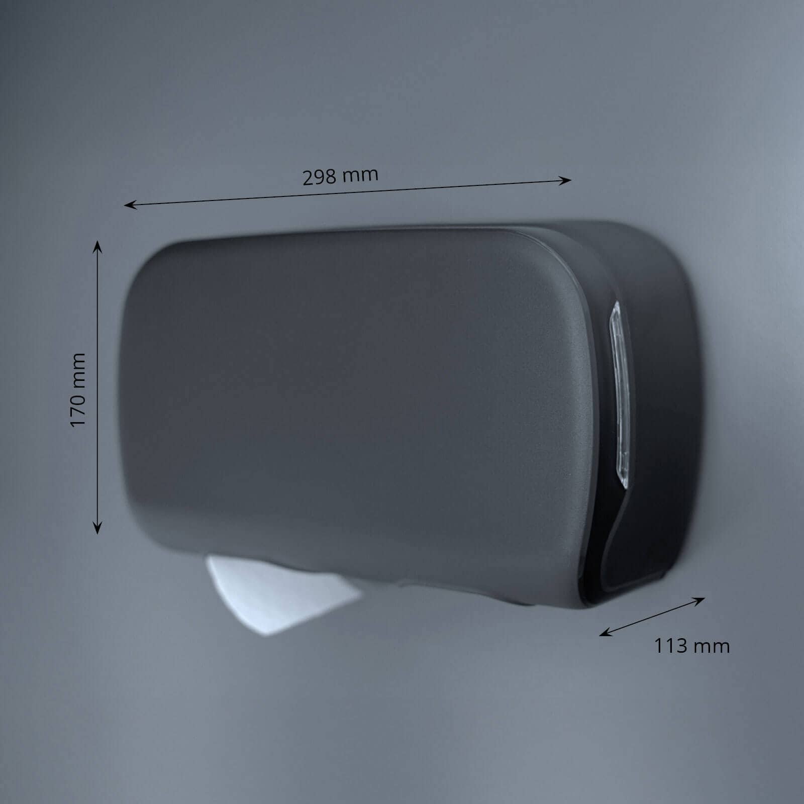Toilet paper dispenser for 2 rolls - matte black