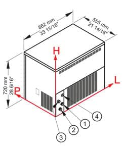Fabricador de cupitos de hielo Brema Serie C 150A HC B-QUBE - Cubitos (150 kg)