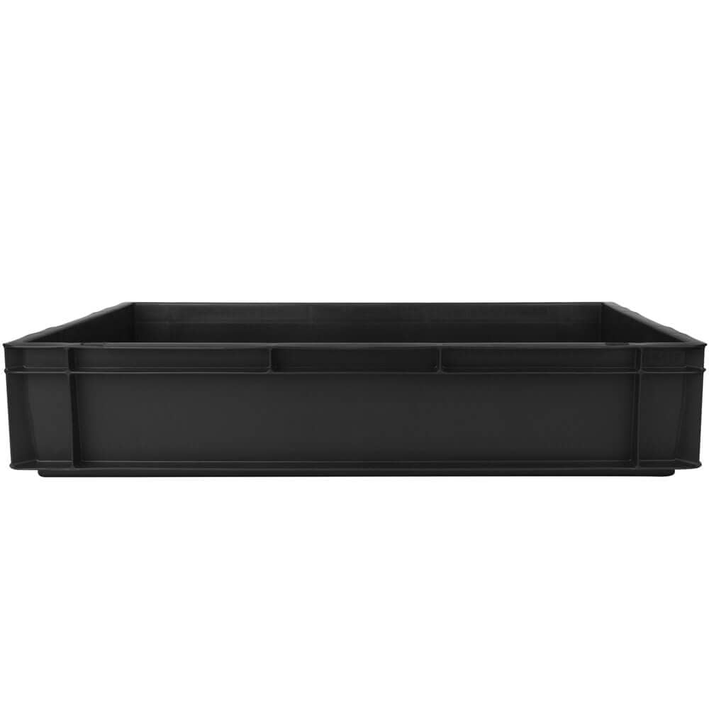 Caja de transporte Euronorm negra - 60 x 40 x 12 cm