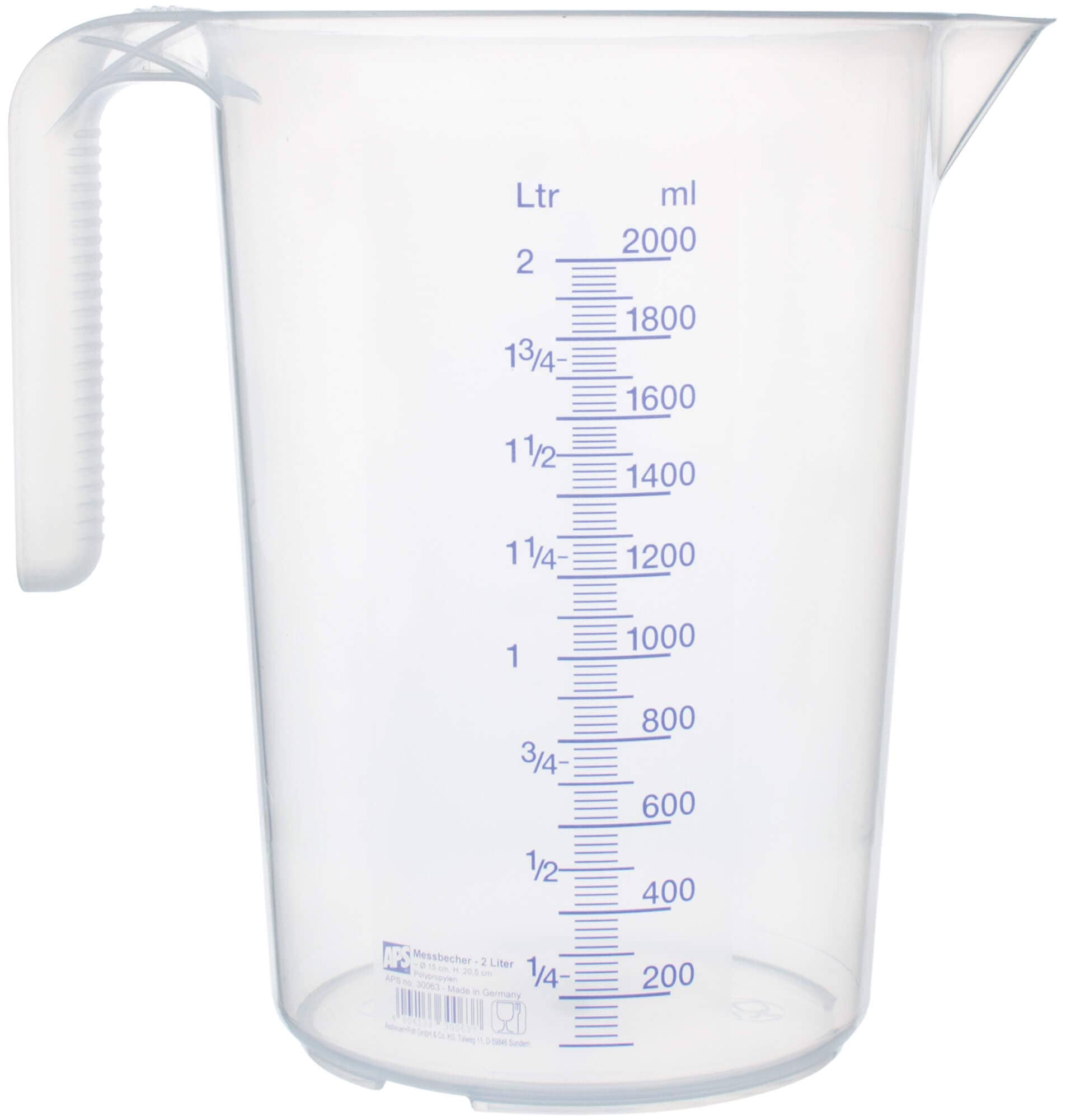 Measuring cup, stackable, PP - scale up to 2000ml