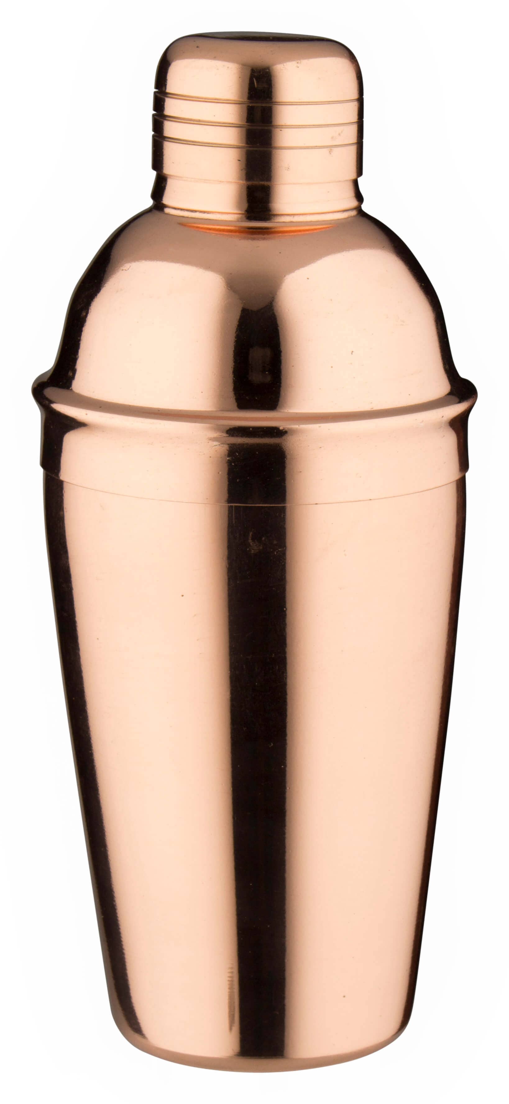 Cocktail shaker, stainless steel, copper-colored, polished, three-piece - 500 ml