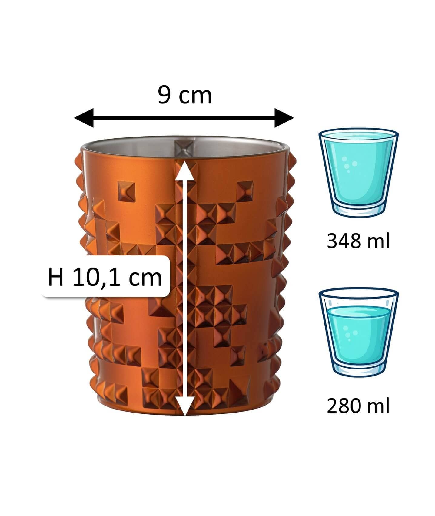 Vaso Punk color cobre, Nachtmann - 348 ml (1 ud + embalaje decorativo)