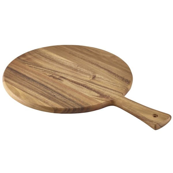 Planche à pizza / paddleboard ronde, bois d'acacia - 33 x 47 x 1,5 cm