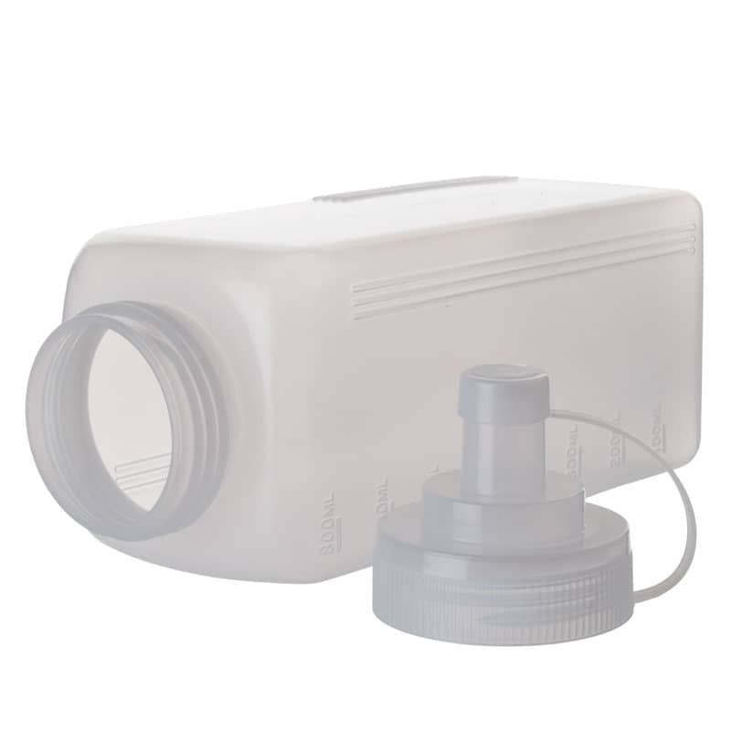Squeeze bottle, square, transparent polyethylene - 800 ml (3 pcs.)
