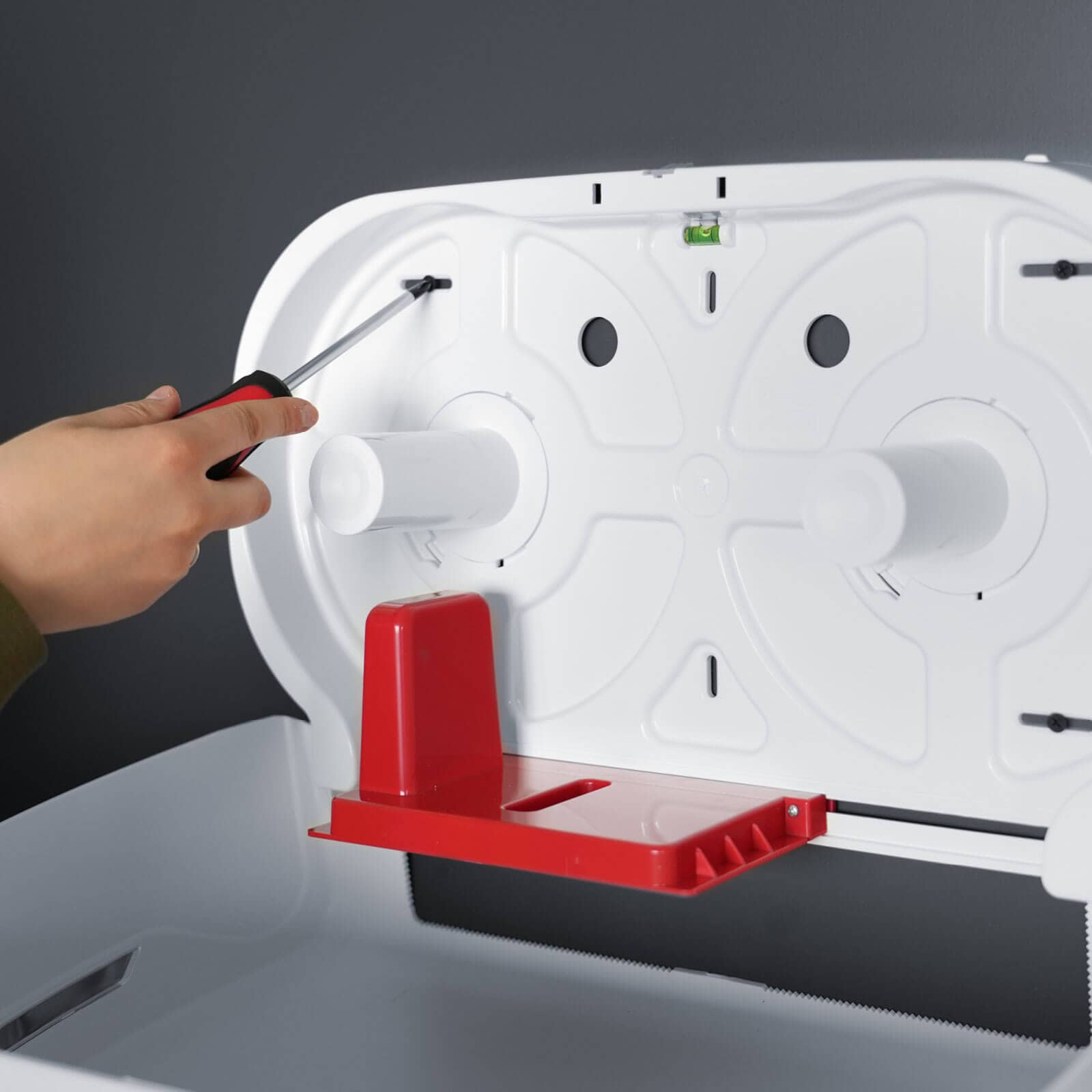 Distributeur de papier toilette Maxi Jumbo pour 2 rouleaux - blanc mat