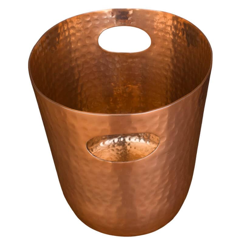 Bottle cooler / wine cooler, aluminum copper-colored hammered - 25.5x19cm