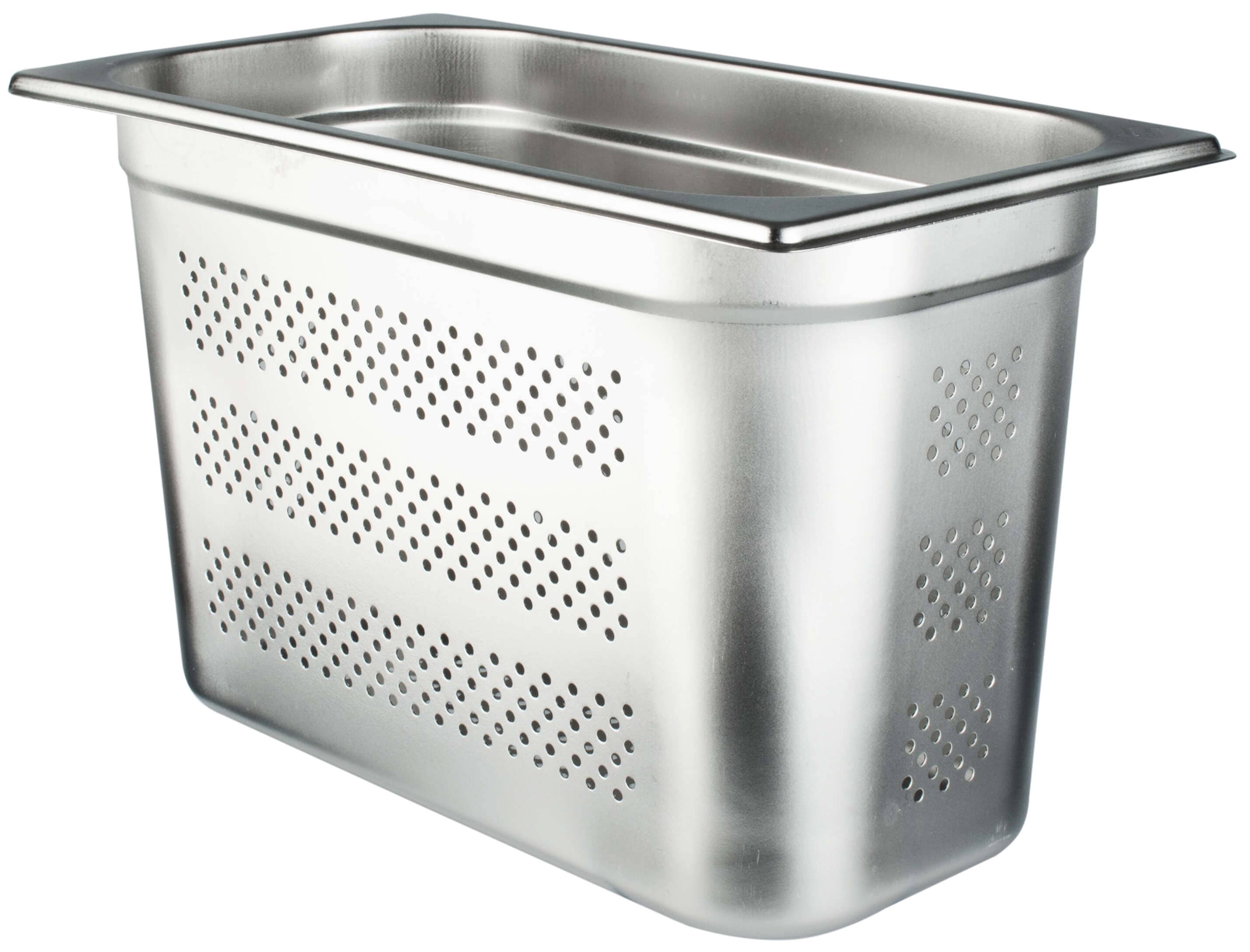 Gastronomy-standard container 200mm depth, pierced - stainless steel (GN 1/3)