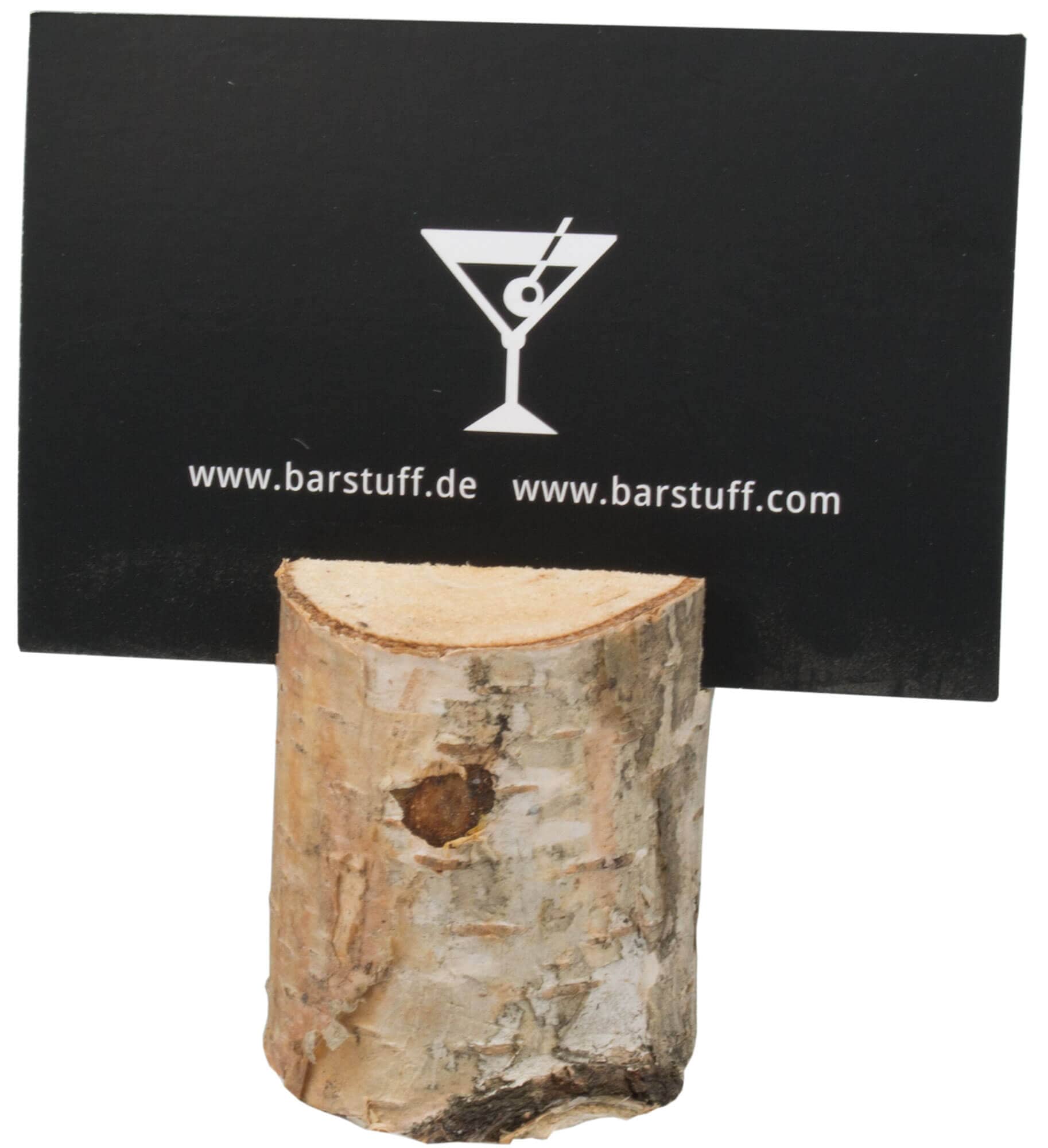 Sujeta tarjetas de abedul, aspecto de tronco de árbol - aprox. 4 cm