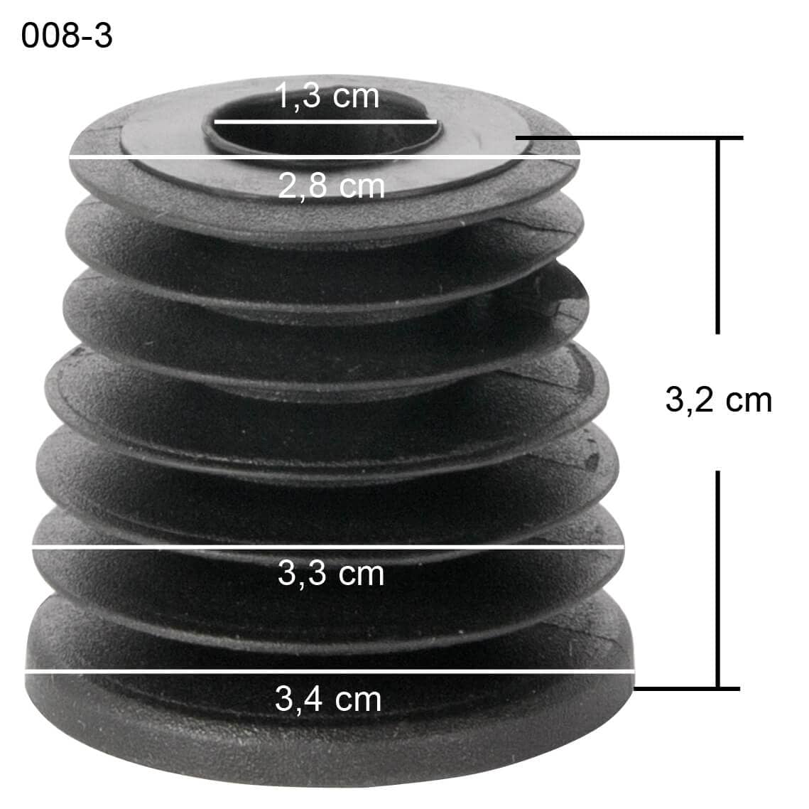Replacement cork for measure pourer, with fins - Size 3
