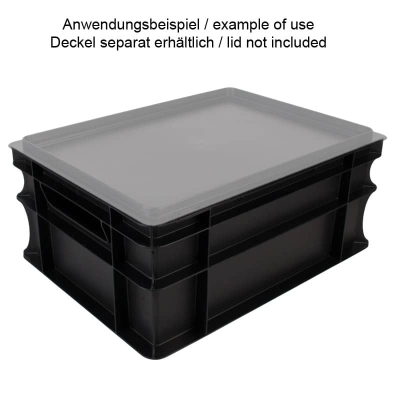 Caja de transporte Euronorm negra - 40 x 30 x 17 cm