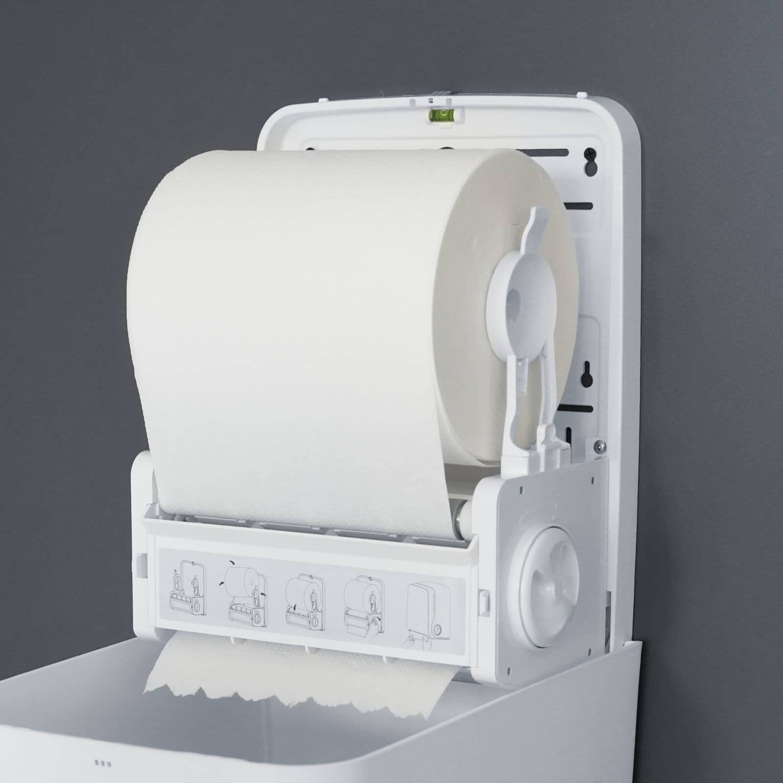 Dispensador manual de rollos de toallas Autocut - blanco mate