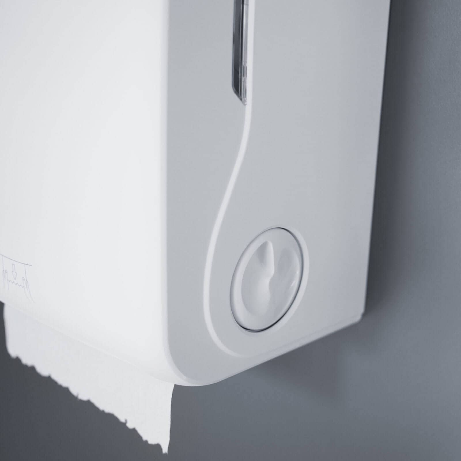 Distributeur de rouleaux d'essuie-mains Autocut pour rouleaux avec adaptateur - blanc mat