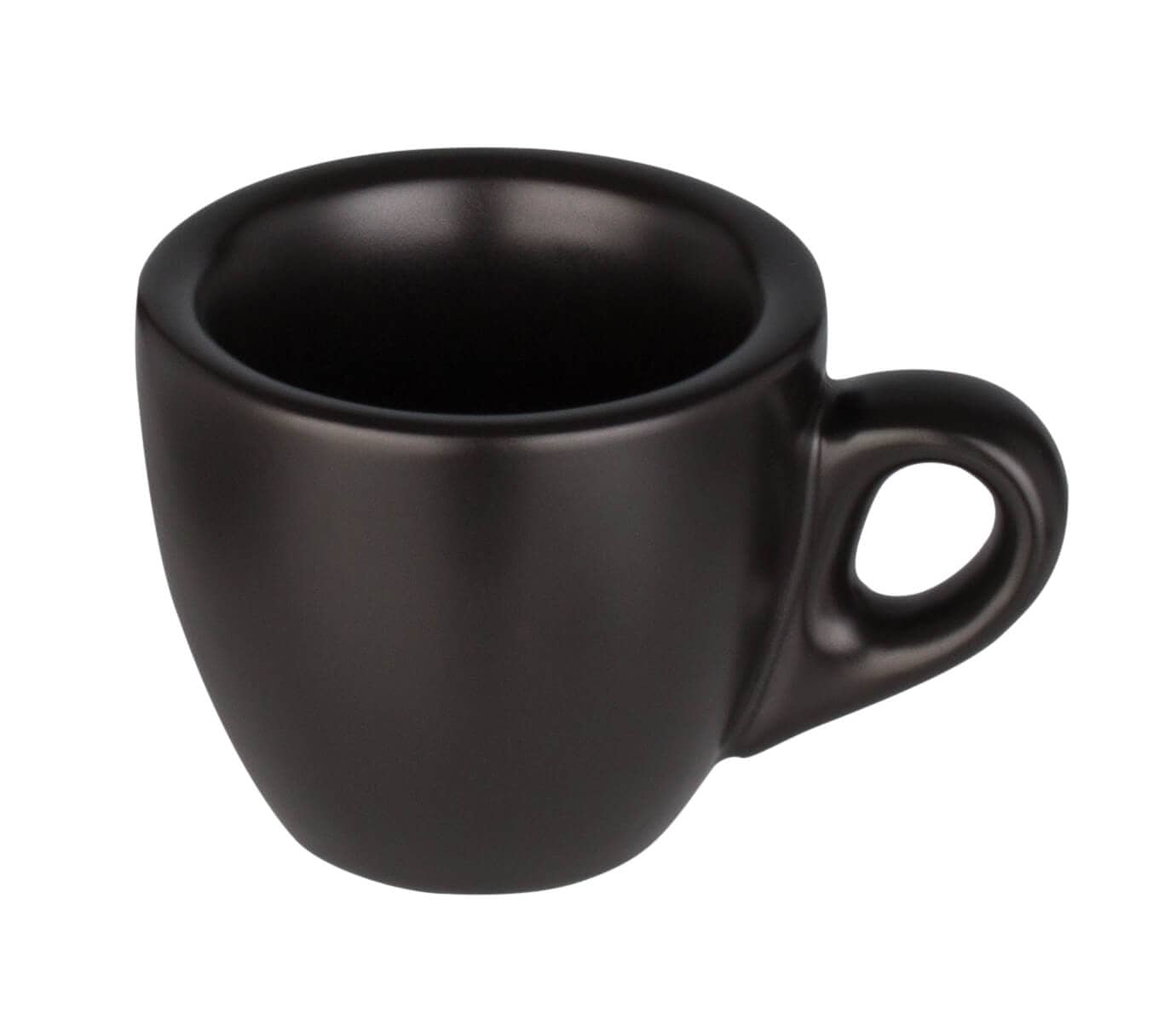 Taza de café espresso Barista con platillo, porcelana negra - 55 ml (6 juegos)