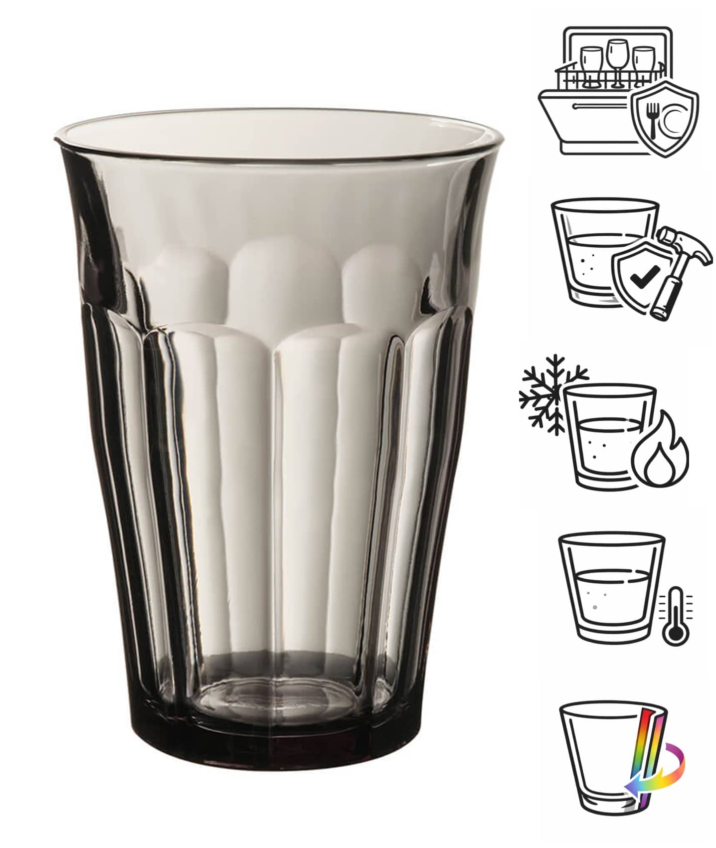 Vaso de precipitados Picardie gris, Duralex - 360 ml (6 uds)