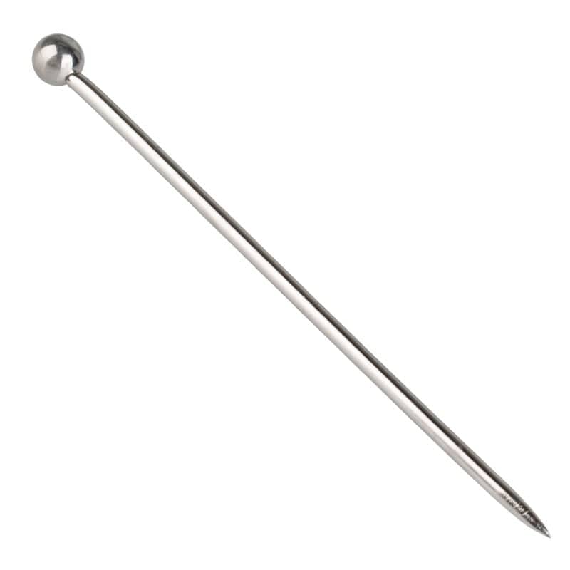 Stainless steel cocktail pick with ball - 11 cm