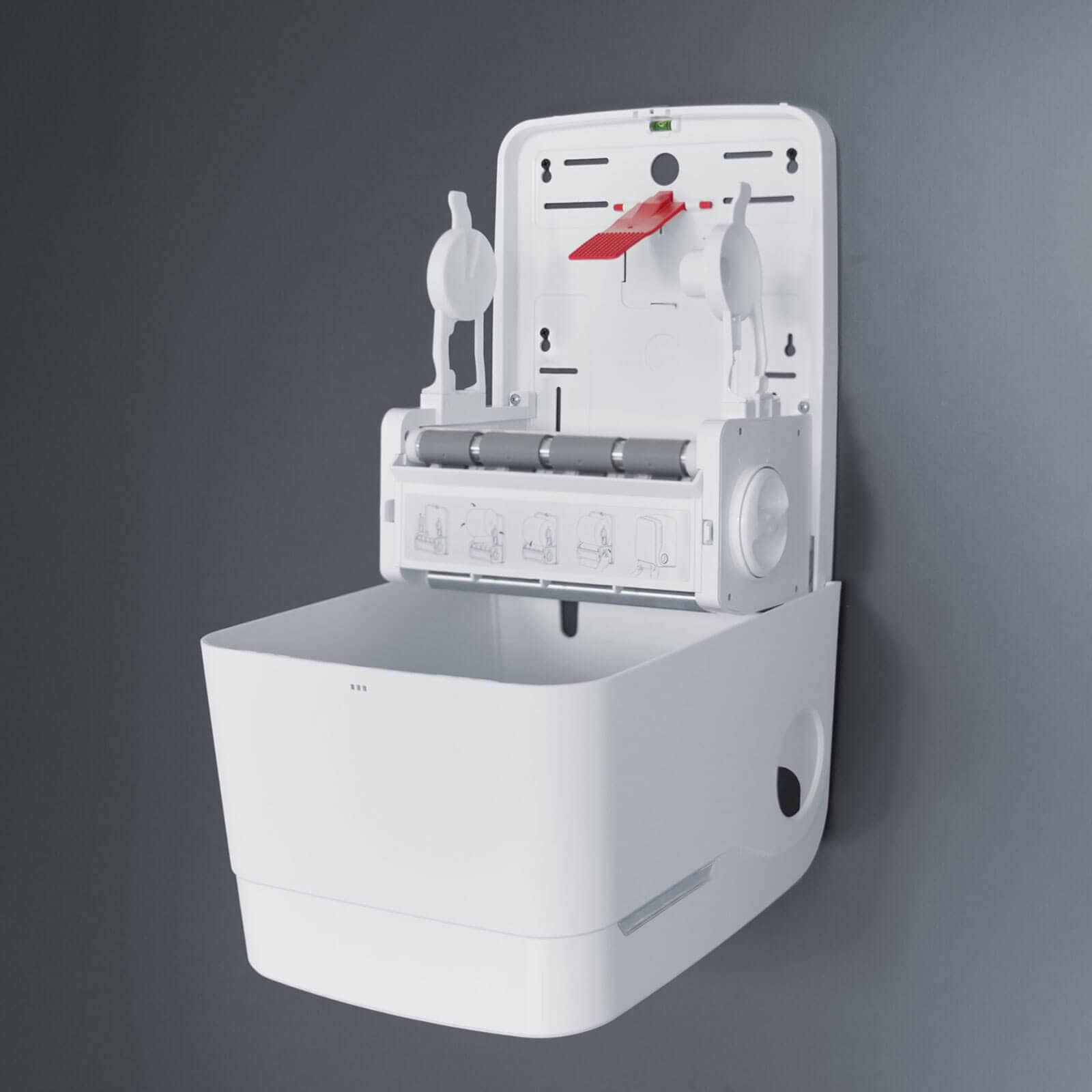 Distributeur de rouleaux d'essuie-mains Autocut pour rouleaux avec adaptateur - blanc mat