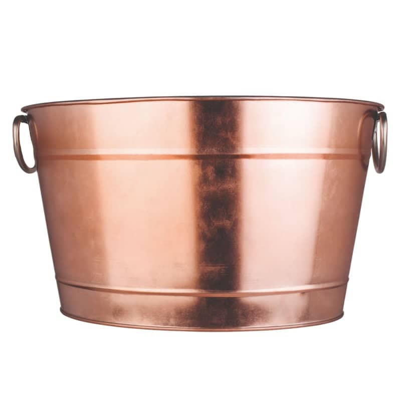 Cubeta para bebidas de metal color cobre, con inserto - 40 x 28 x 22 cm