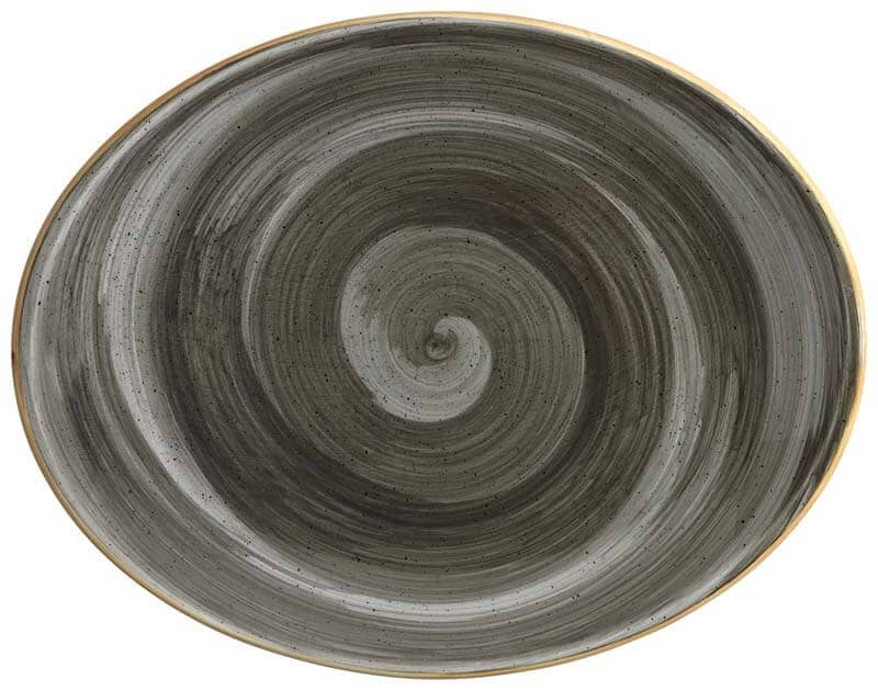 Bonna Aura Space Moove Platte oval 31x24cm grau - 6 Stück