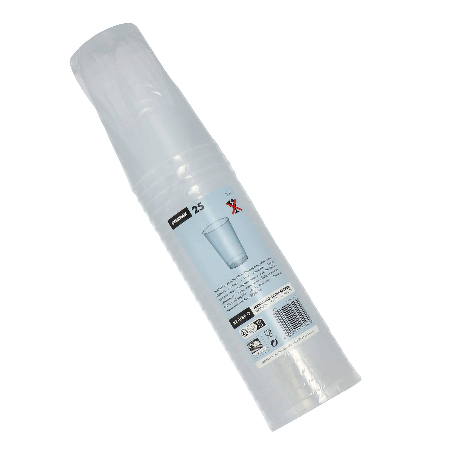 Kunststoffbecher Mehrweg, Polypropylen - 0,3 l (25 Stk.)