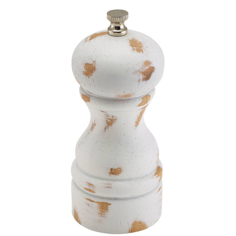 Moulin à sel/poivre, bois - blanc antique (13 cm)